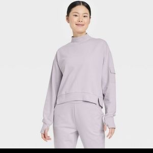 All in Motion New Butter Wash Terry Sweater Medium